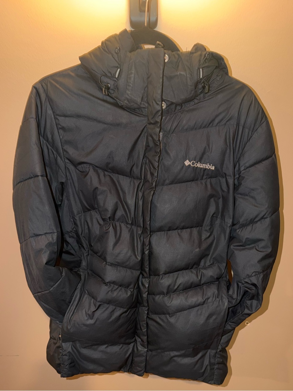 Columbia Black Quilted Hooded Winter Jacket